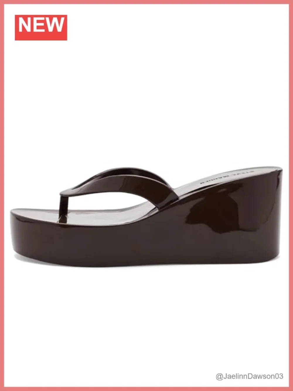 Steve Madden Jella Platform Wedge Sandals Open Toe Thong Slip On PVC